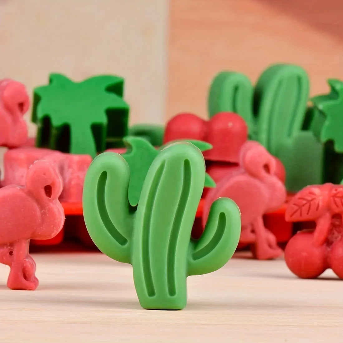 Flexible Silikon Eiswürfelform Kaktus Ananas Flamingo Motive