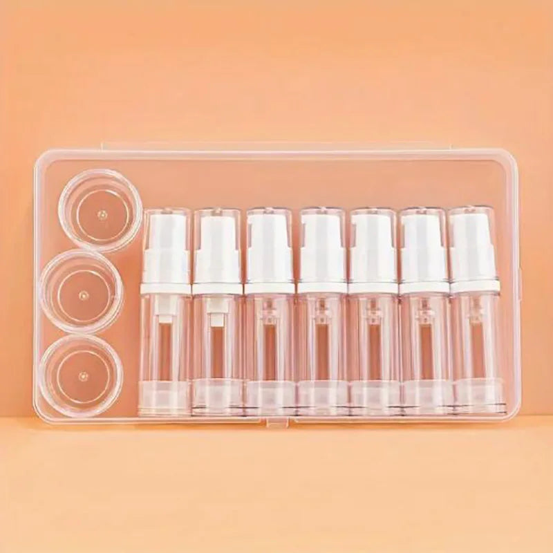 Nachfüllbares Airless Pumpset 5 10 ml Flaschen für Creme Lotion Spray