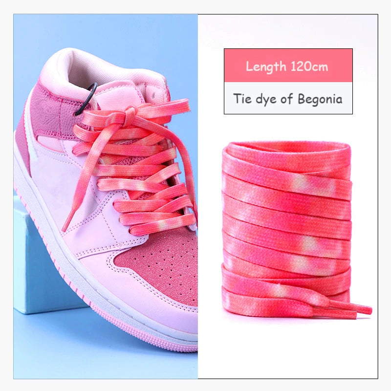 Tie Dye Schnürsenkel Flach Farbverlauf für Sportschuhe 120 140 160cm