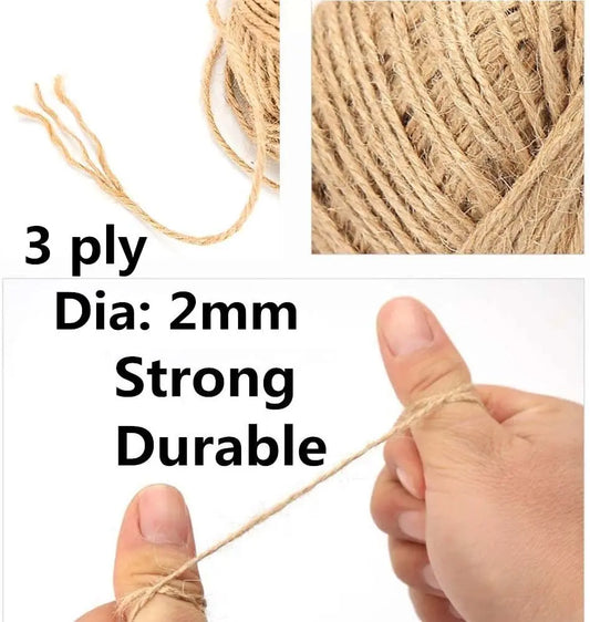 Natürliche Jute Schnur 1 - 2mm – Robust, umweltfreundlich, 50/100m Rolle