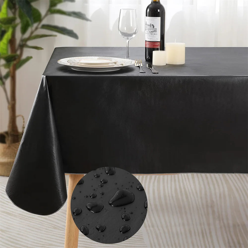 Abwischbare wasserdichte Tischdecke mit Flanellrückseite für Küche