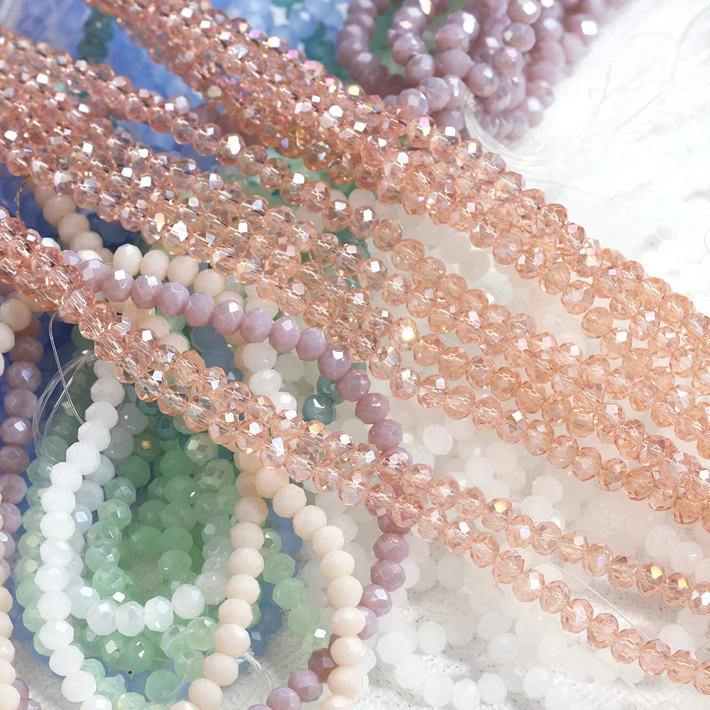 120 Kristall Glas Rondelle Perlen - Facettierte Spacer Perlen-Yabubest - Home & More