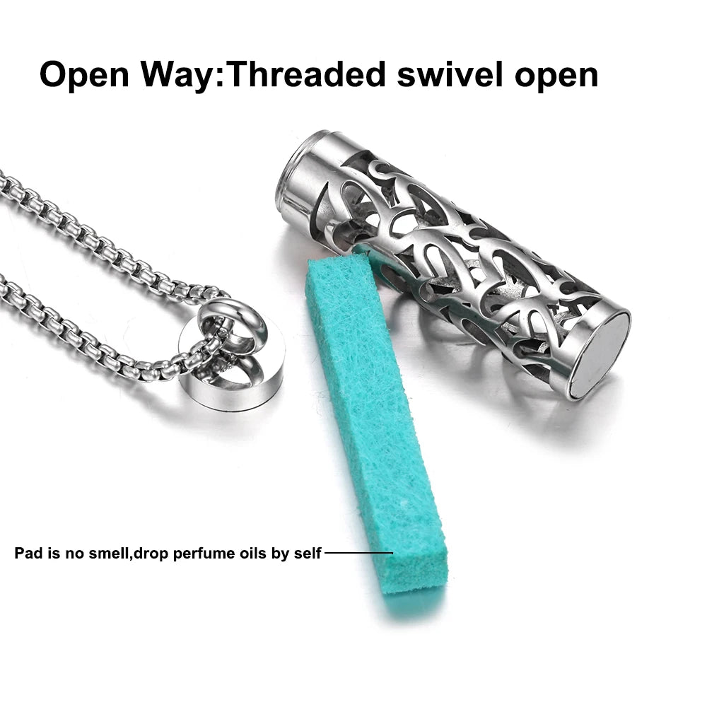 Edelstahl Aromatherapie Halskette mit offenem Medaillon