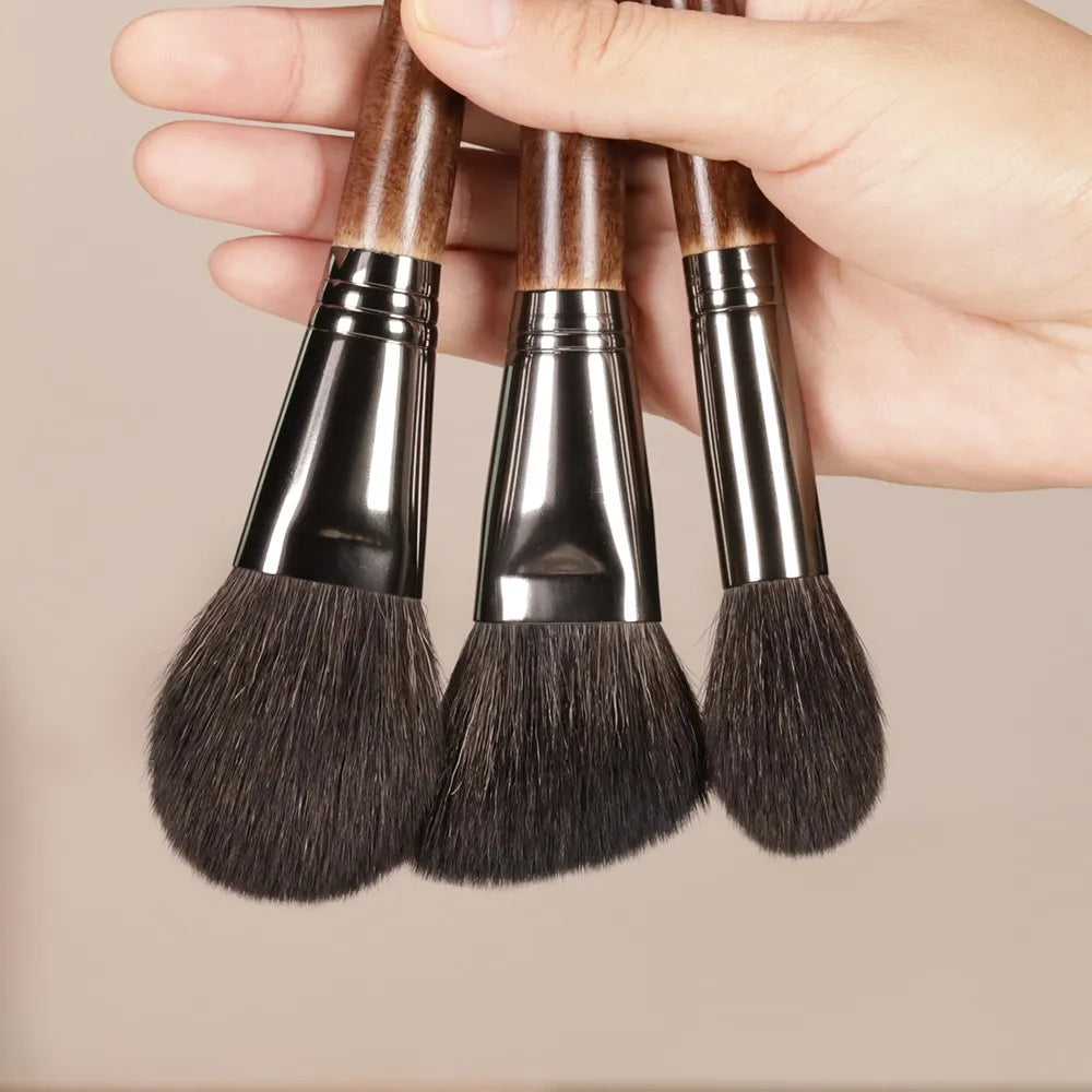 3-teiliges Make-up Pinsel Set weiches Ziegenhaar für Rouge Highlight