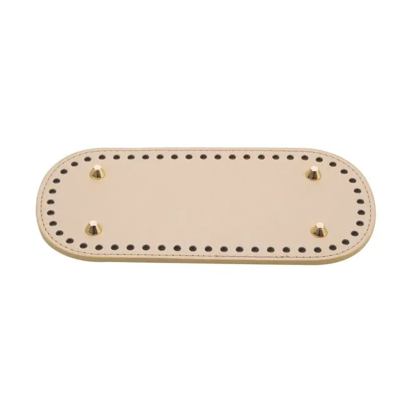 PU Leder Taschenboden 21,5x10cm für Gestrickte Taschen, mit Löchern