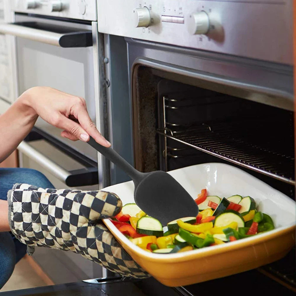 6-teiliges Silikon Spatel Set lebensmittelecht hitzebeständig zum Kochen und Backen-Yabubest - Home & More