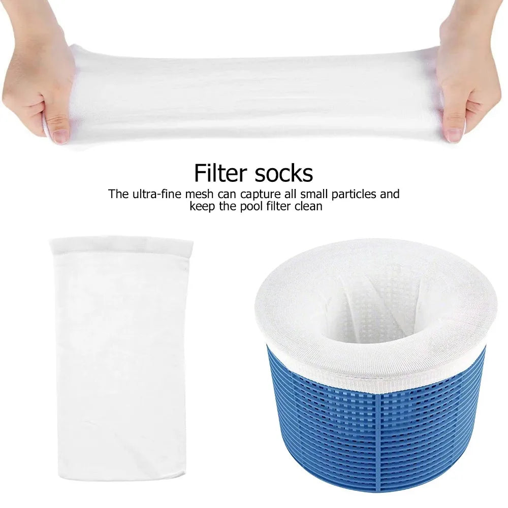 Wiederverwendbare Pool-Skimmer-Socken 5/10 Stück – Schutz - Sauberkeit fürs Wasser