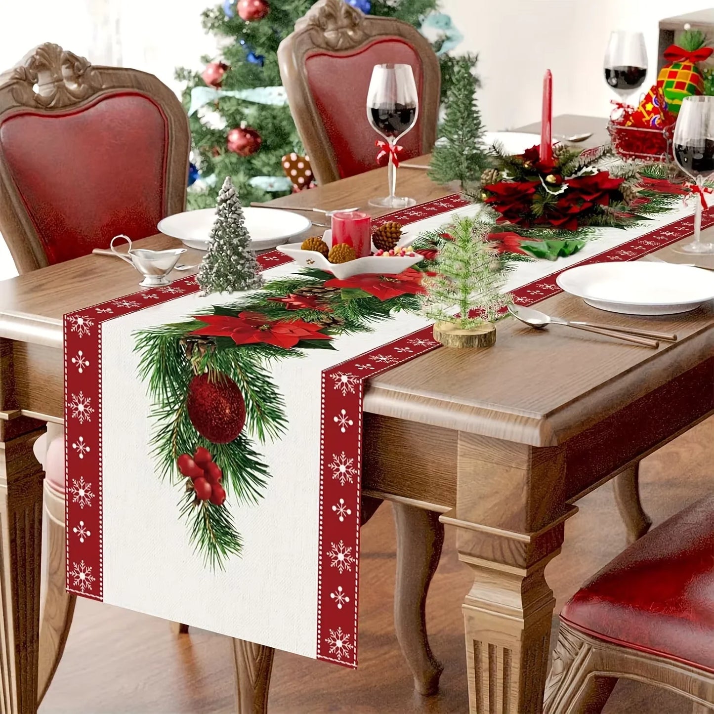 Festlicher Weihnachtstischläufer für Heim und Party Dekoration