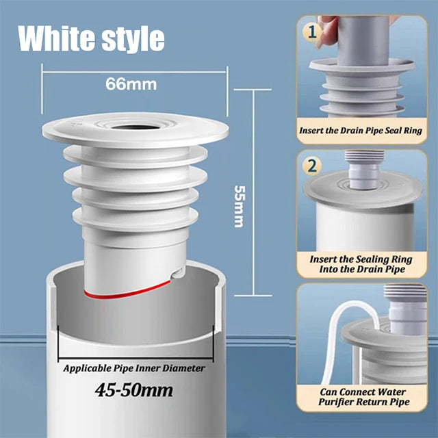 Flexibler Silikon Dichtungsring 35-75mm – Geruch - Leckage Schutz fürs Bad