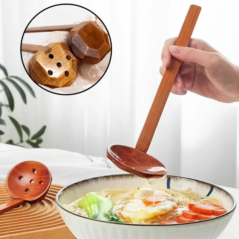 Japanischer langstieliger Bambus Löffel für Suppe Kochen Küche Zubehör