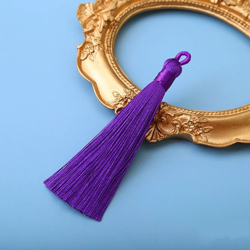 10er Set 8cm Seiden-Quasten zum Basteln für Schmuck - Lesezeichen