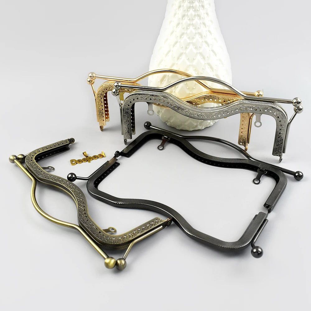 Metall Geldbörse Rahmen 20,5/27 cm Kussverschluss für Taschen 1 oder 2 Stück