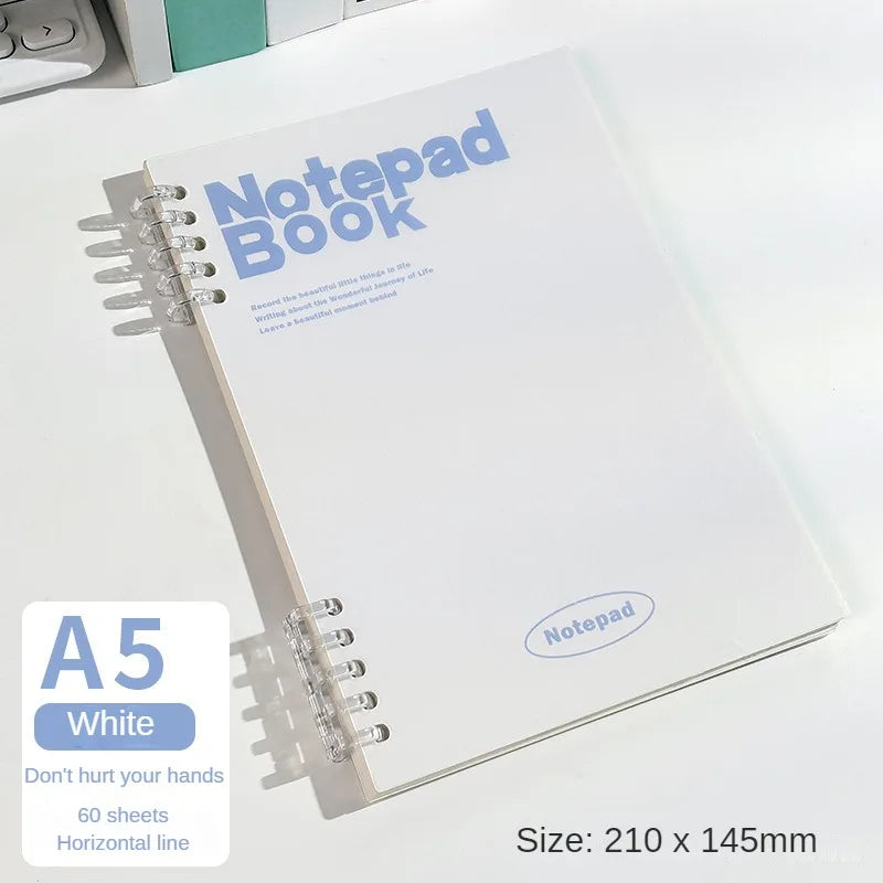 Abnehmbares A5 Spiral-Notizbuch mit 60 Seiten für Studenten und Mädchen