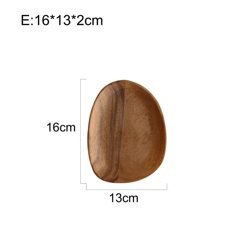 Massivholz Teller oval - E 13x16cm