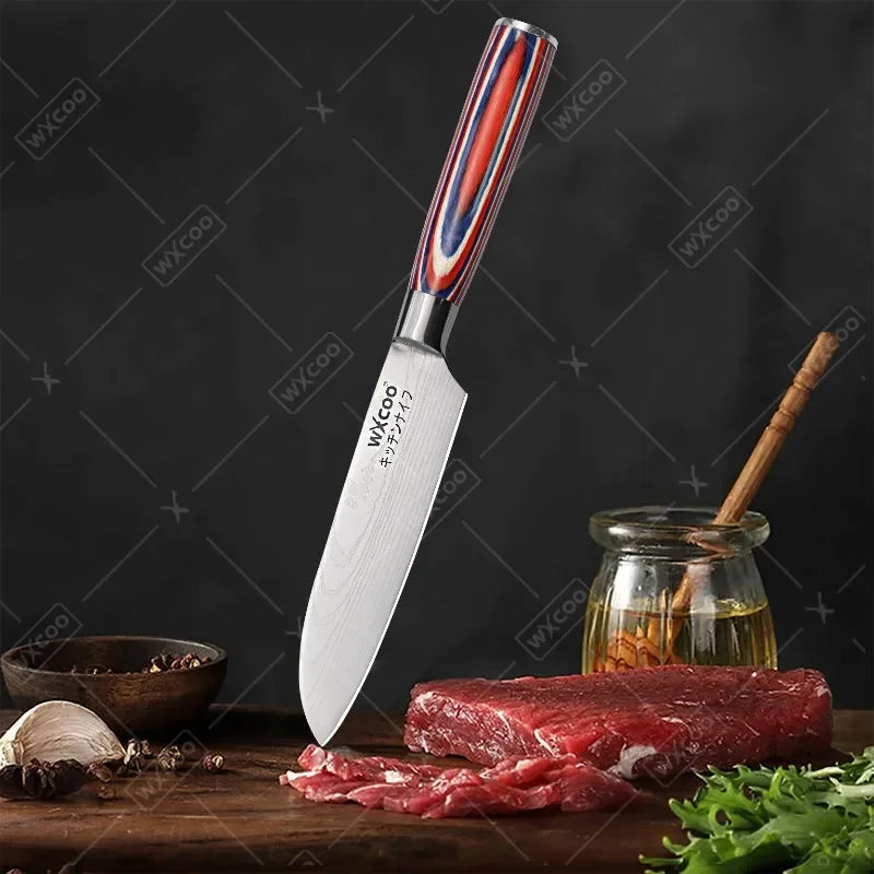 Santokumesser aus japanischem Edelstahl für präzises Schneiden in der Küche