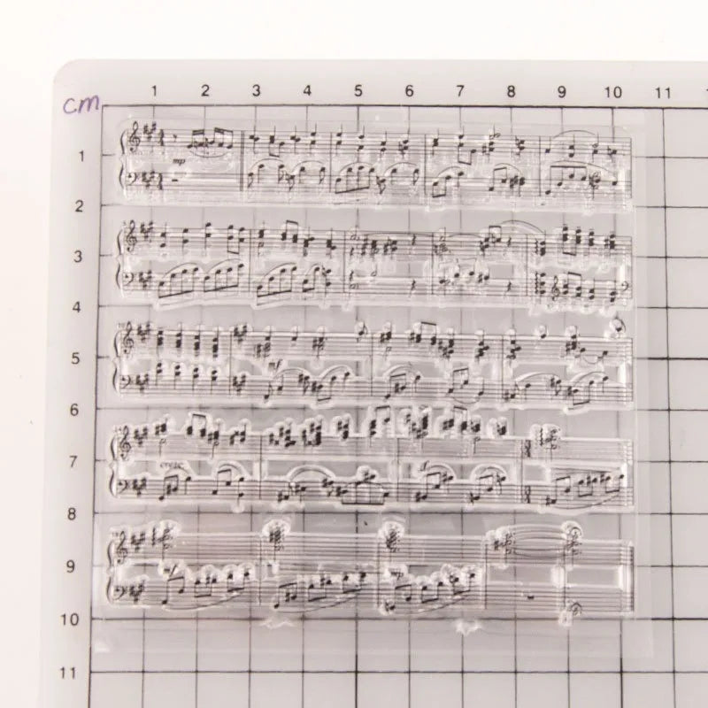 10x10cm DIY Musik Noten Stempel transparent für Sammelalbum - Handkonto