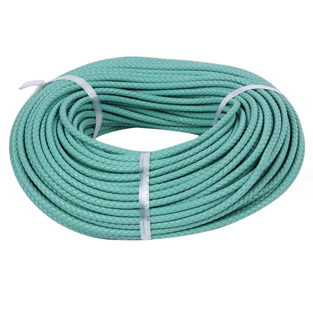 Buntes geflochtenes Echtleder-Armband, 2 Meter, 3-6 mm-Yabubest - Home & More