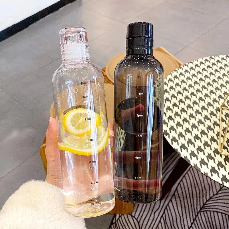 Clever trinken & unterwegs top hydriert: 500 ml BPA-freie Wasserflasche mit Zeitmarker