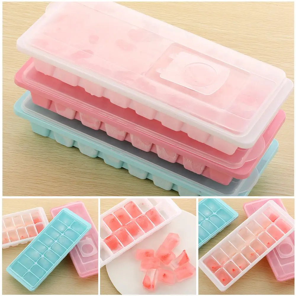 16-fach Eiswürfelform mit Deckel aus Kunststoff für Jelly und Eis