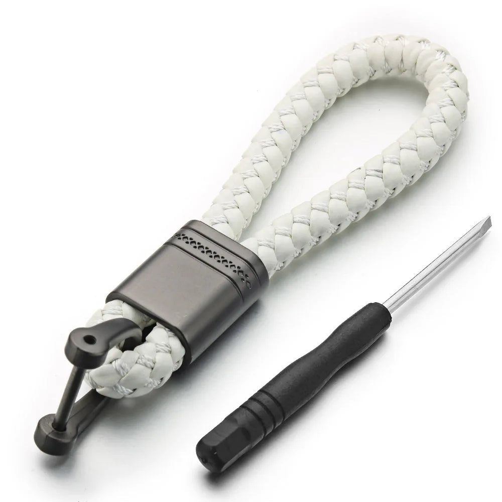 Leder Seil Schlüsselanhänger mit Hufeisen Schnalle und Metallring