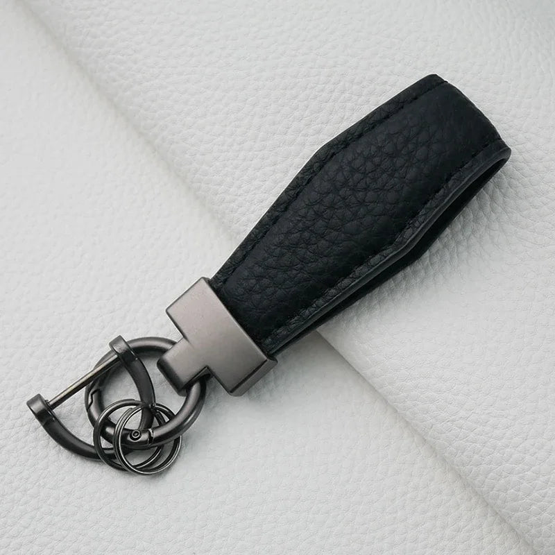 Luxus Leder Schlüsselanhänger Unisex Auto Schlüsselbund mit Metallring