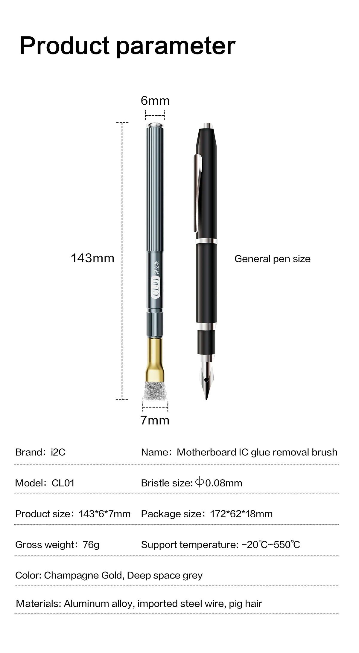 Präziser Reinigungs Pinsel mit Stahldraht Borsten für Elektronik