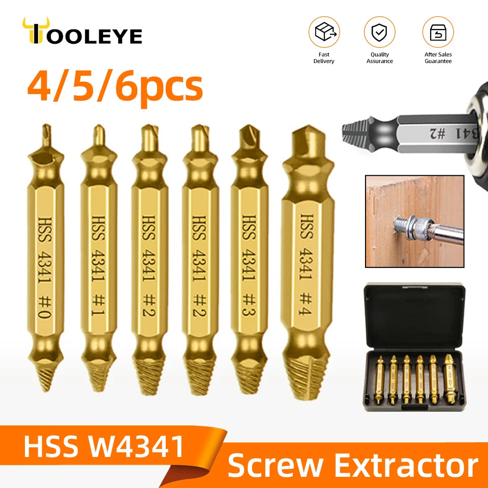 Schraubenausdreher Set für gebrochene Schrauben HSS Bohrer Holz Metall