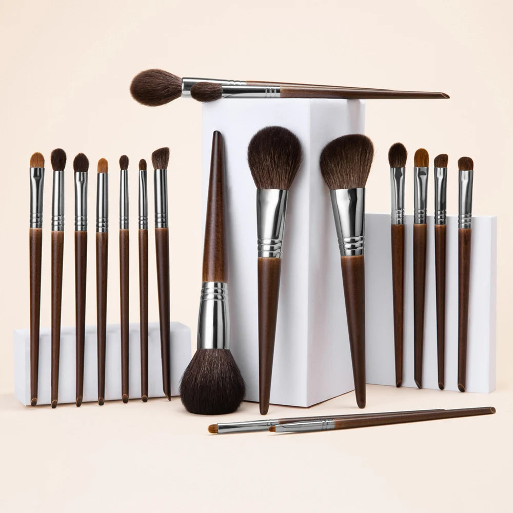 Make-up Pinsel Set 24-teilig natürliches Ziegenhaar Profi Kit