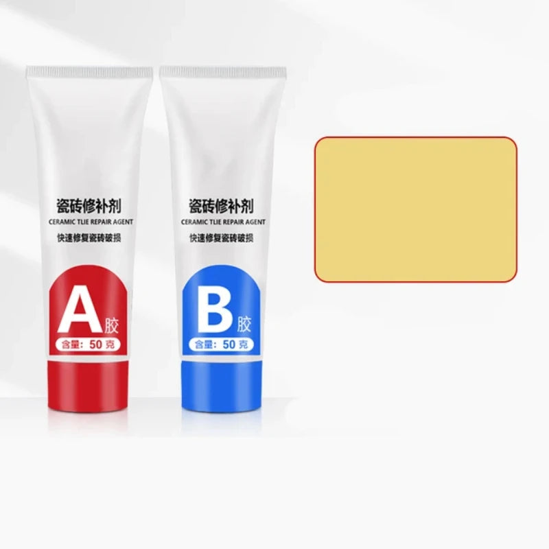 Fliesenreparaturmittel Set Paste für Keramik Porzellan Marmor Risse Schäden