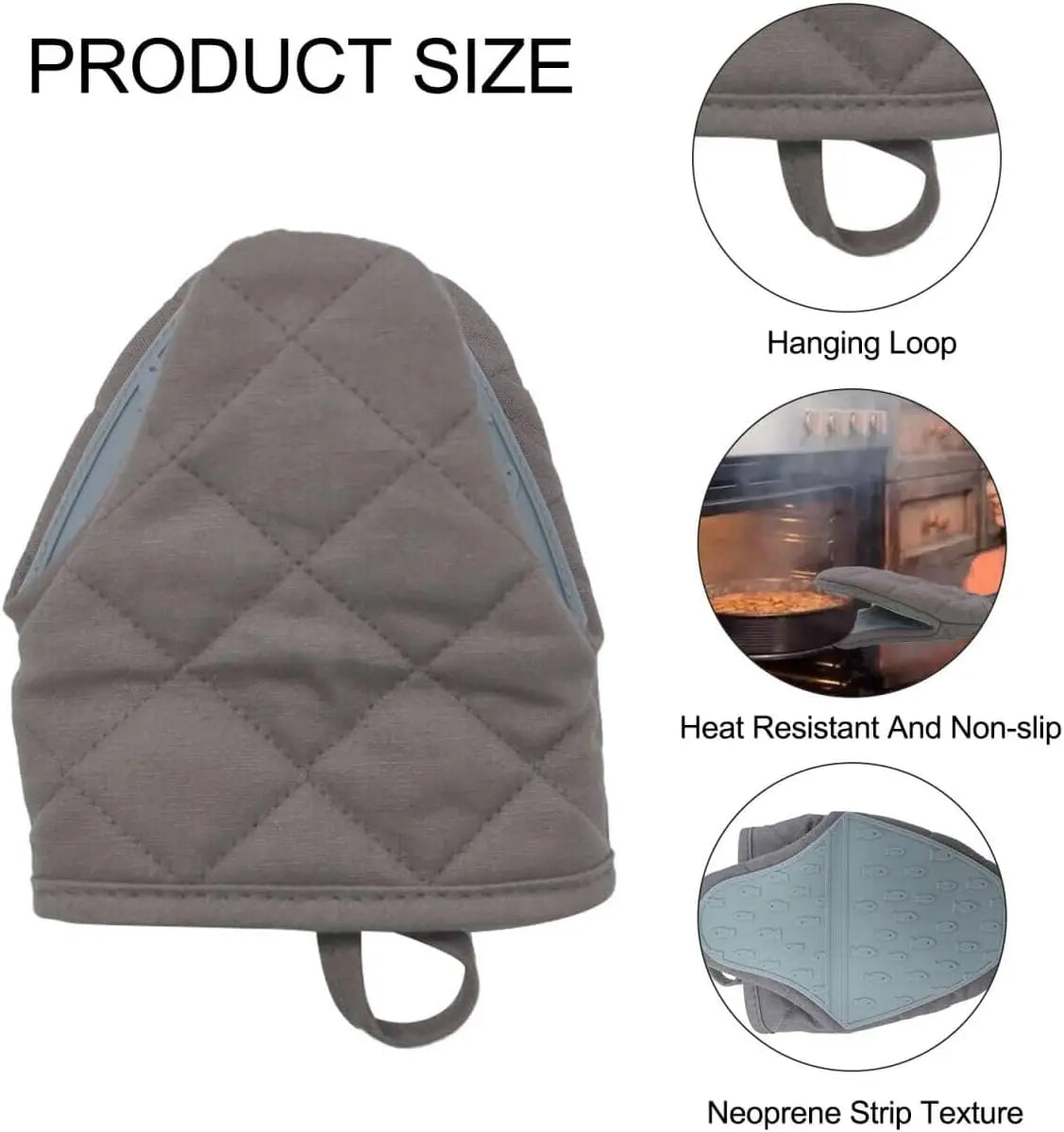 2-teiliges hitzebeständiges Silikon Ofenhandschuhe Set mit weichem Baumwollfutter