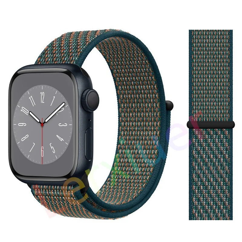 Nylon Schlaufenarmband für Apple Watch alle Serien und Größen