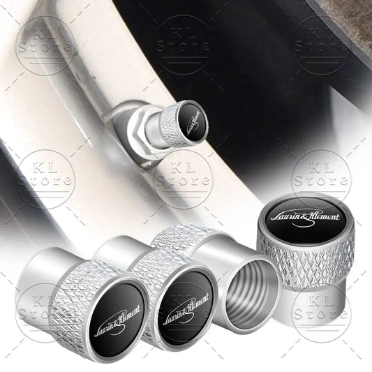 4er Set Rad Reifen Ventilkappen Air Stem Caps mit Staubschutz und Logo