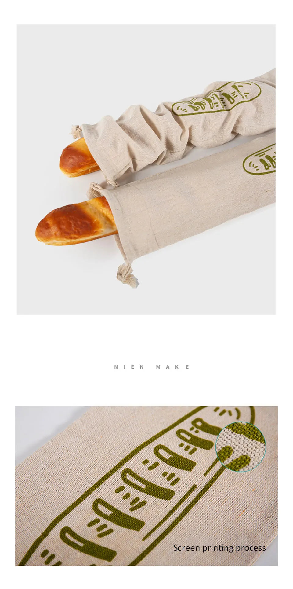 Leinen Brotbeutel Set zur Brot Aufbewahrung ungebleicht nachhalti