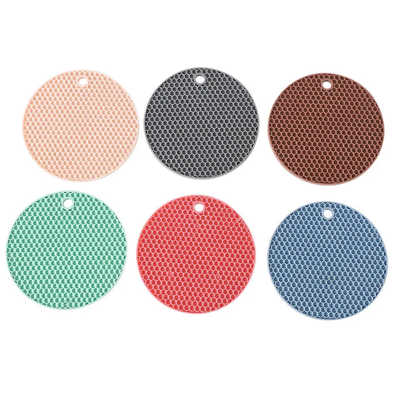 Runde Hitzebeständige Silikon Tischmatte – Rutschfest - Verdickt für Küche