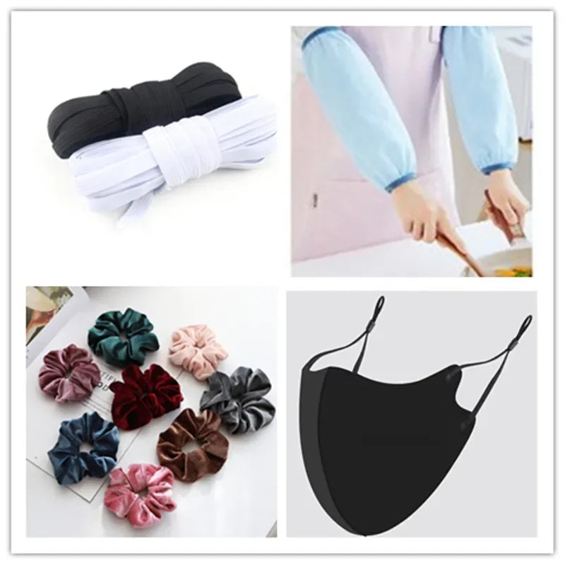 Vielseitiges elastisches Gummiband 6mm für Nähen und Haushalt