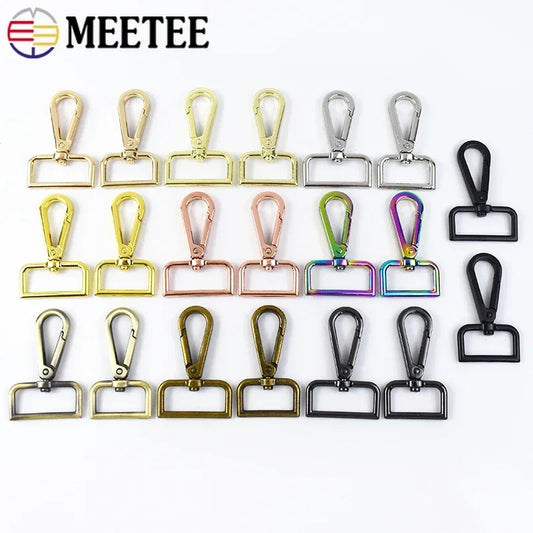 5er Set Metall Schnallen 16-50 mm mit drehbarem Karabinerverschluss für Taschen