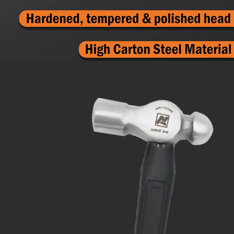 Kugelhammer mit geschmiedetem Chrom-Vanadium Stahlkopf und Glasfasergriff