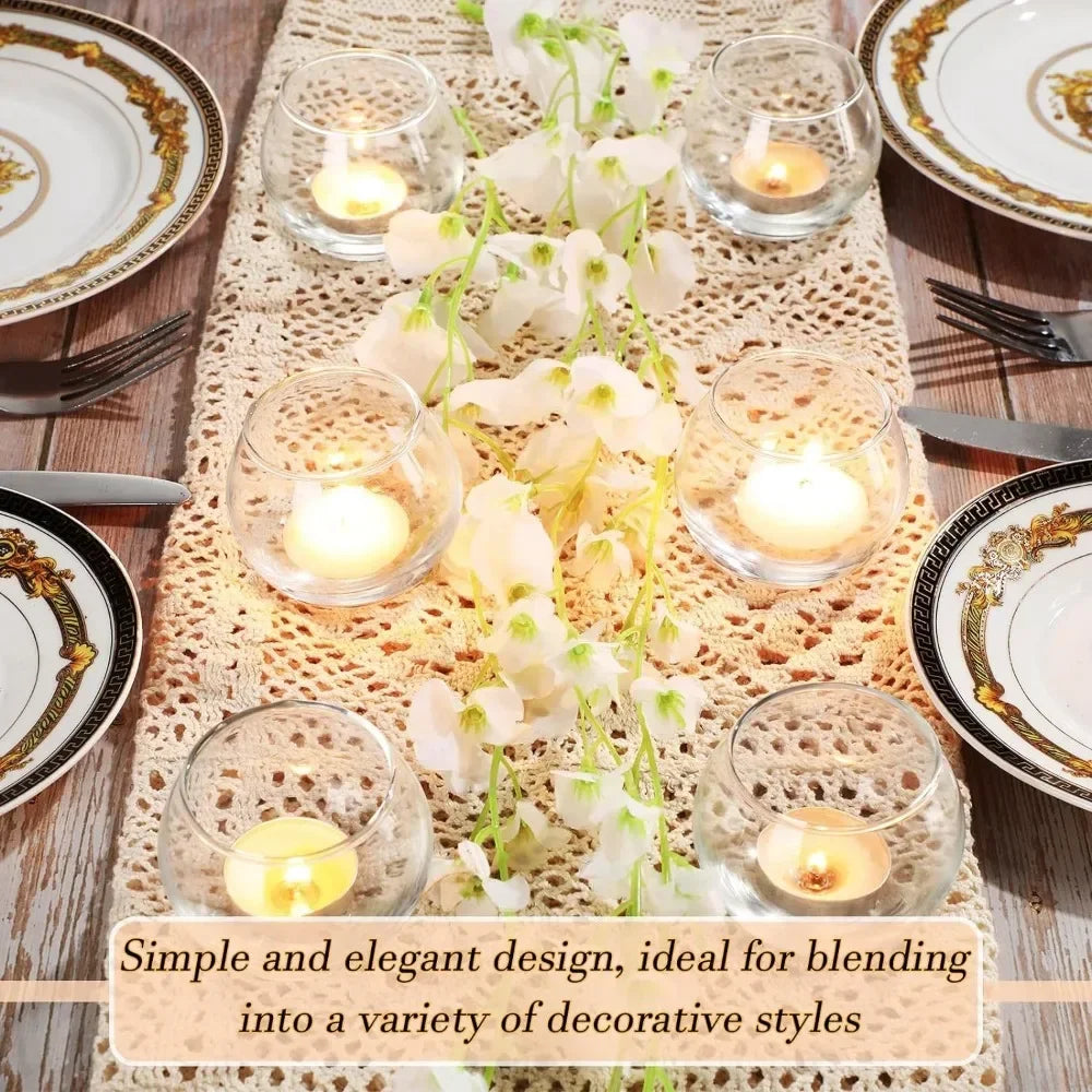 6 oder 12 Stück Glas-Teelichthalter winddichte Kerzenhalter-Yabubest - Home & More