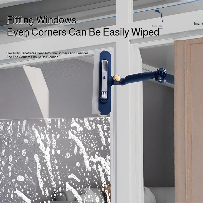 2in1 Fensterreiniger mit drehbarer Bürste und Rakel für Glas und Fliesen-Yabubest - Home & More