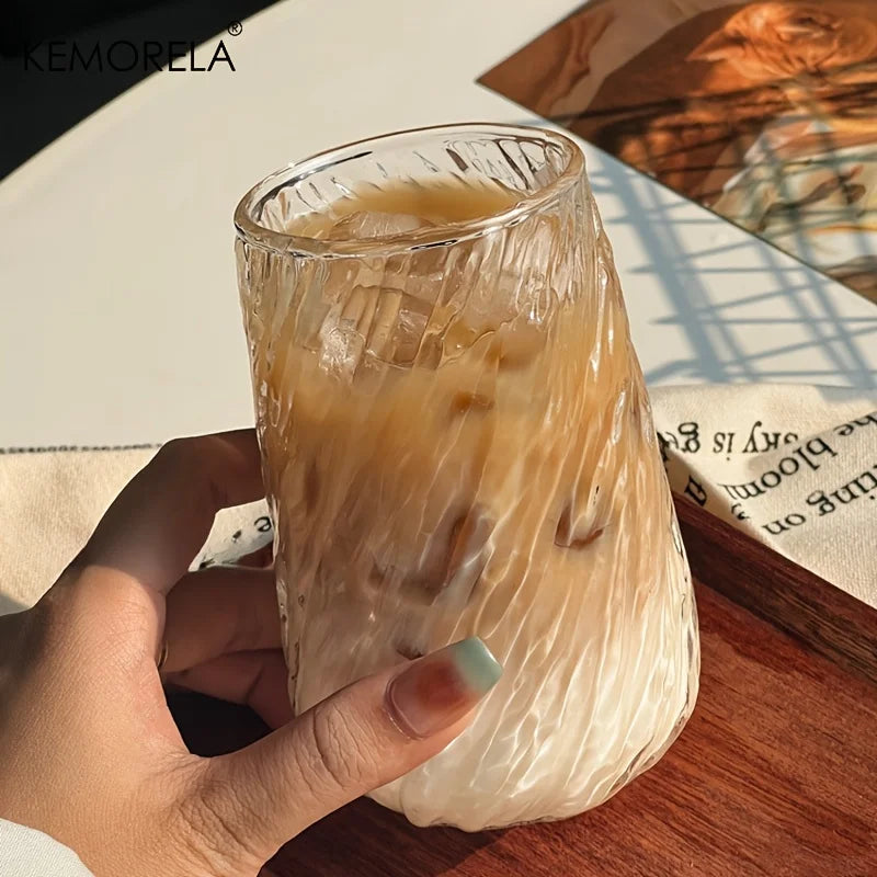 Glasbecher 4 Stück rund stilvolles rotierendes Streifendesign Trinkgläser-Yabubest - Home & More