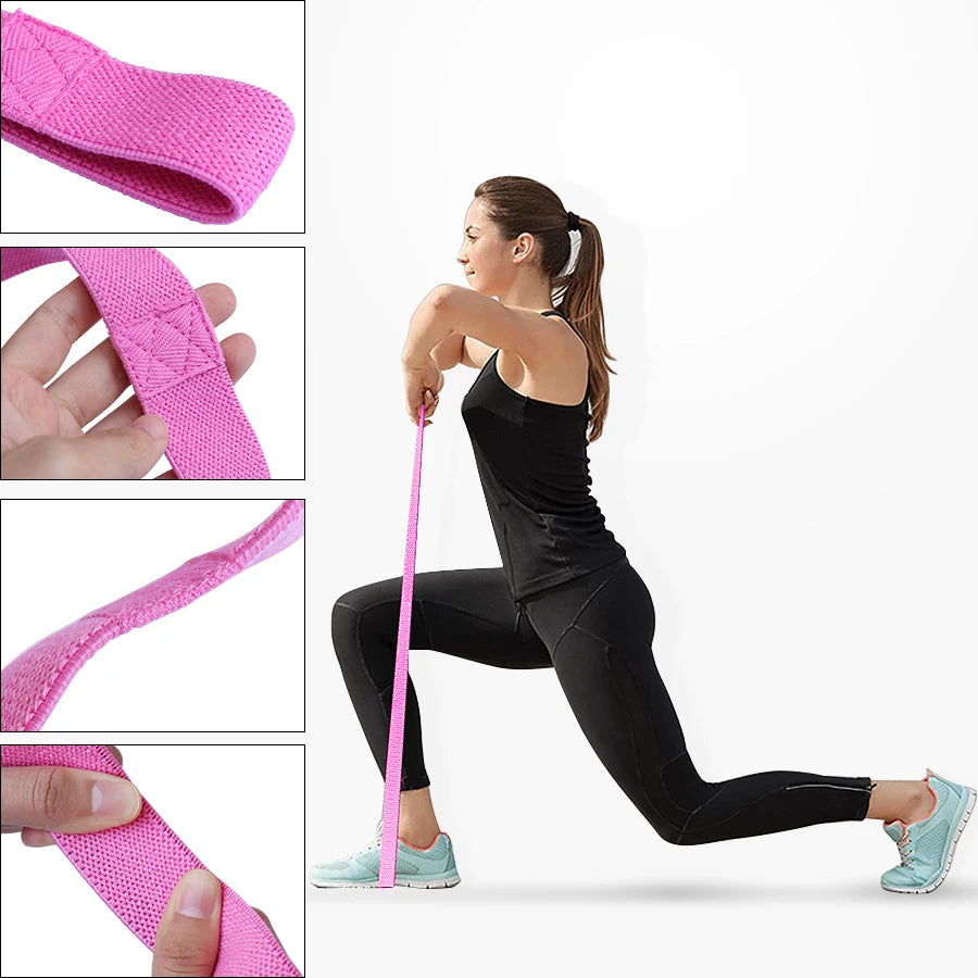 3er Set lange elastische Stoff Widerstandsbänder für Beine Gym Fitness