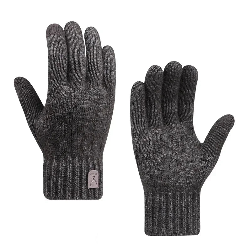 Warme Herren Touchscreen Handschuhe Strick mit Fleece für den Winter