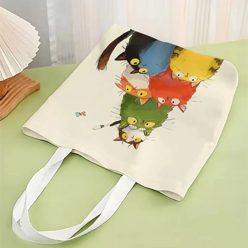 Modische wiederverwendbare Einkaufstasche mit Katzenmotiv