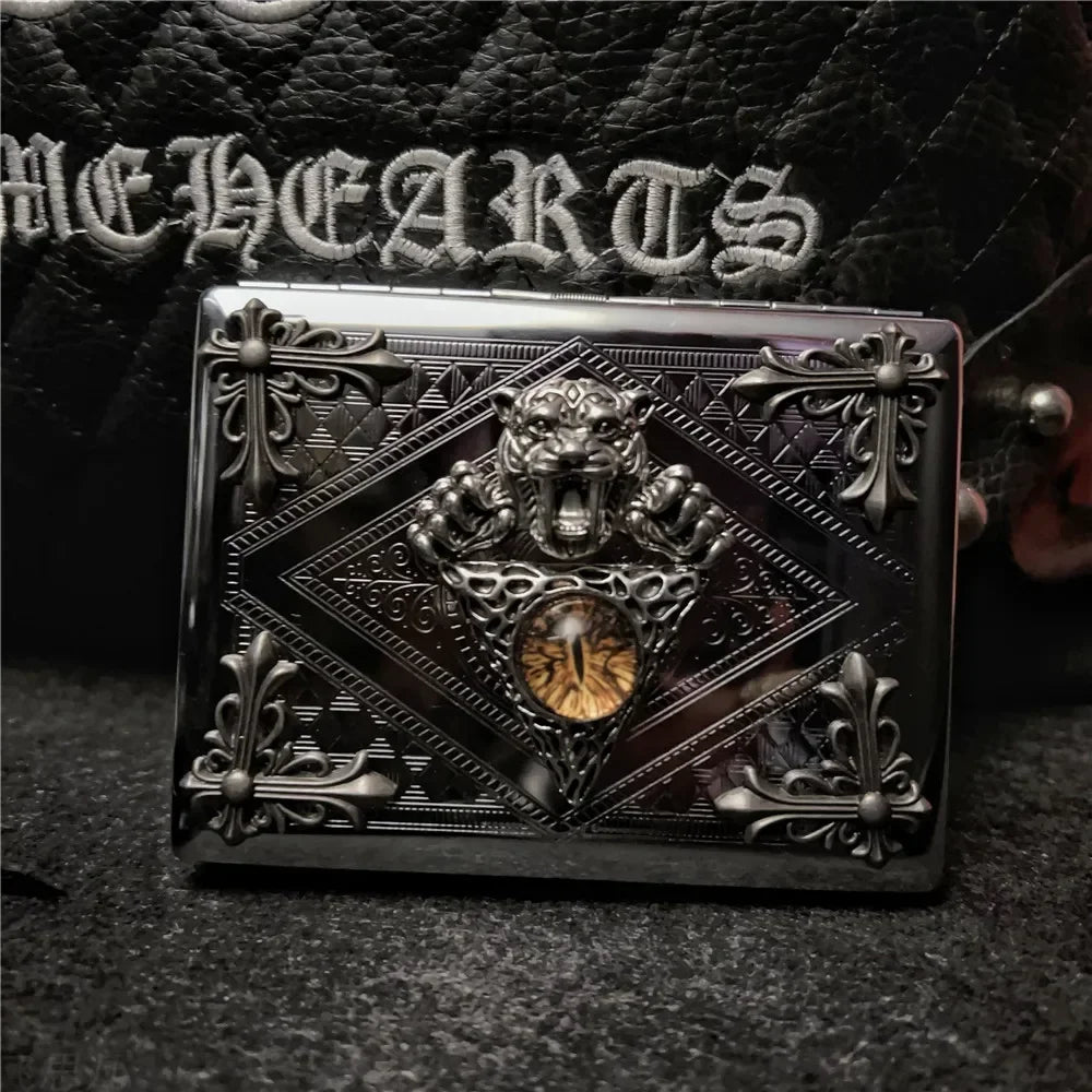 Robustes Metall Zigarettenetui für 20 Zigaretten mit Spiegeltechnik