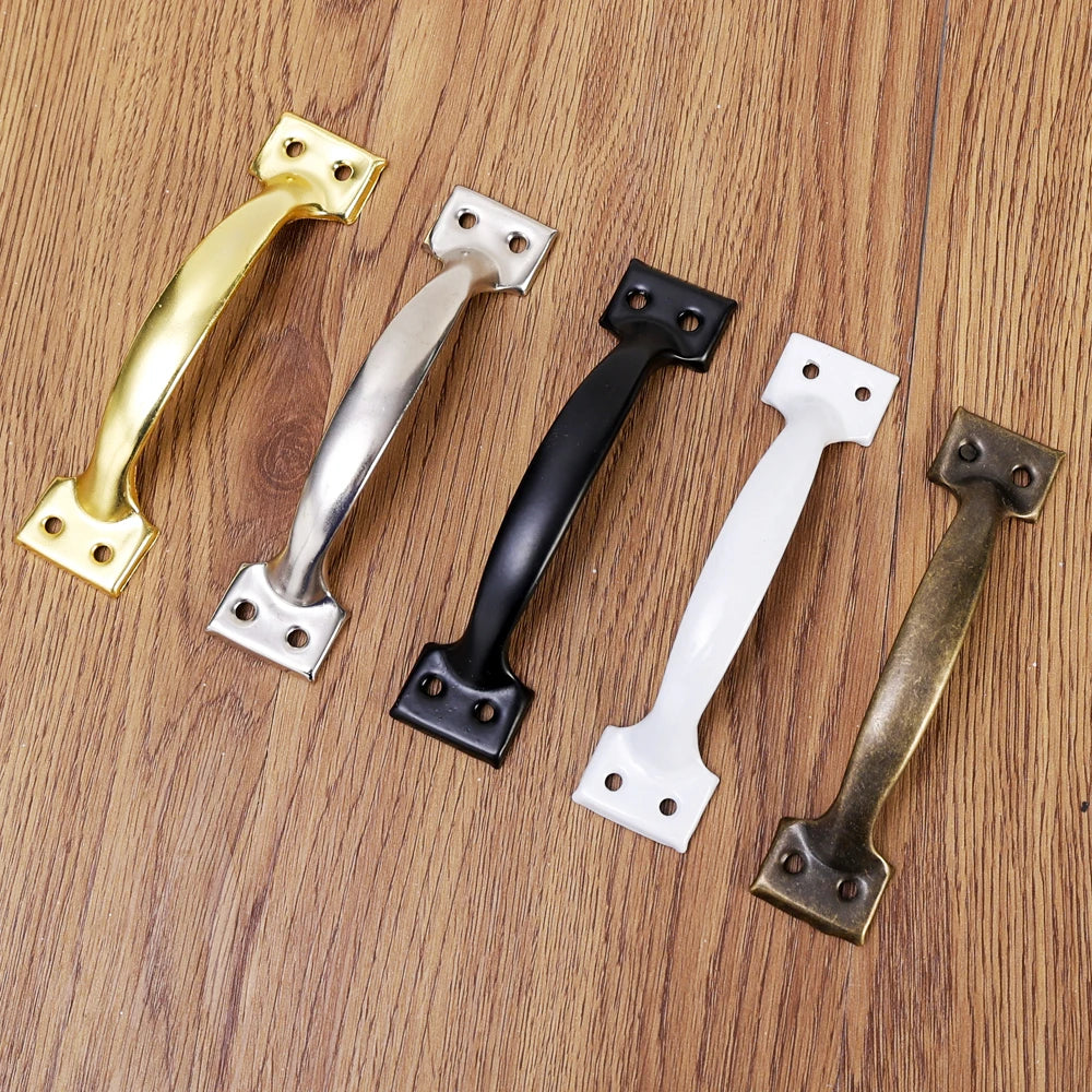 Vintage Möbelgriffe Gebogen Metall für Schubladen Schränke Türen