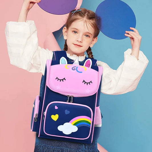 Wasserdichte leichte Schultasche mit Tiermuster für Mädchen Klasse 1–6