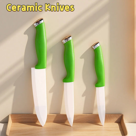 Keramikmesser Set mit scharfer weißer Klinge für präzises Schneiden
