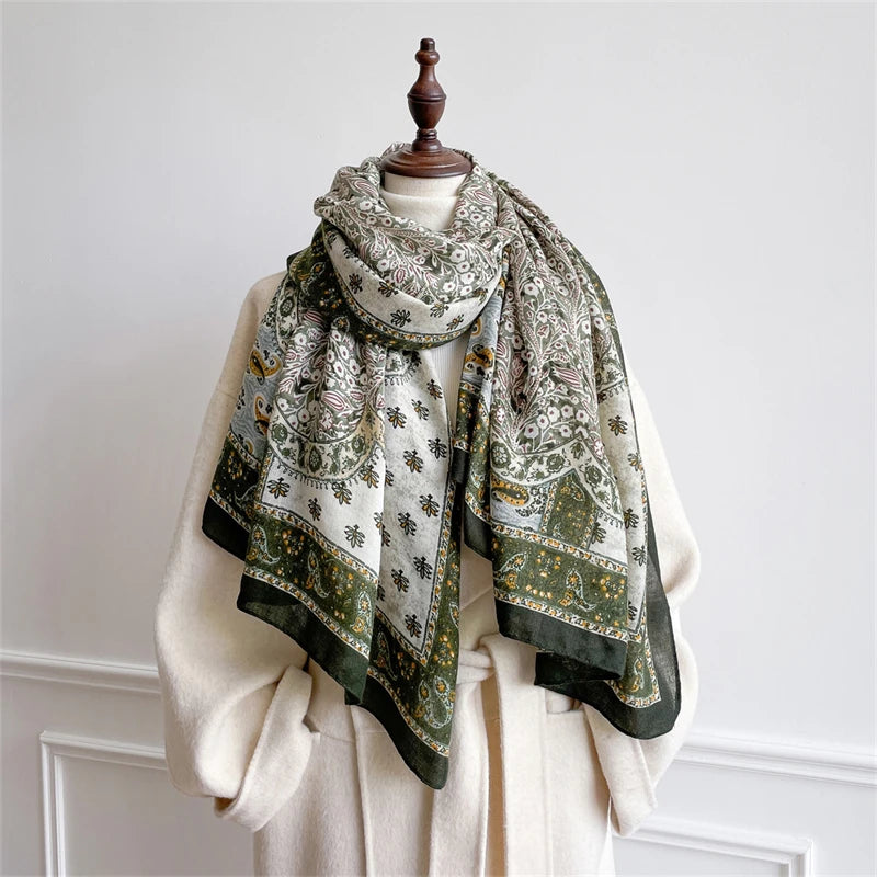 Damen Schal aus Polyester Paisley-Muster Lang Warm Mode Herbst Winter