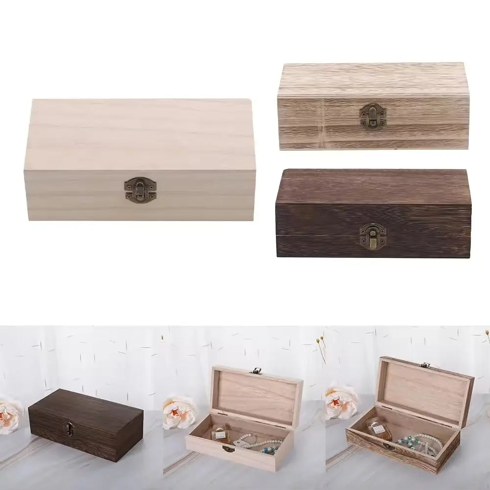 Retro Holz-Aufbewahrungsbox mit Metallverschluss für stilvolle Ordnung