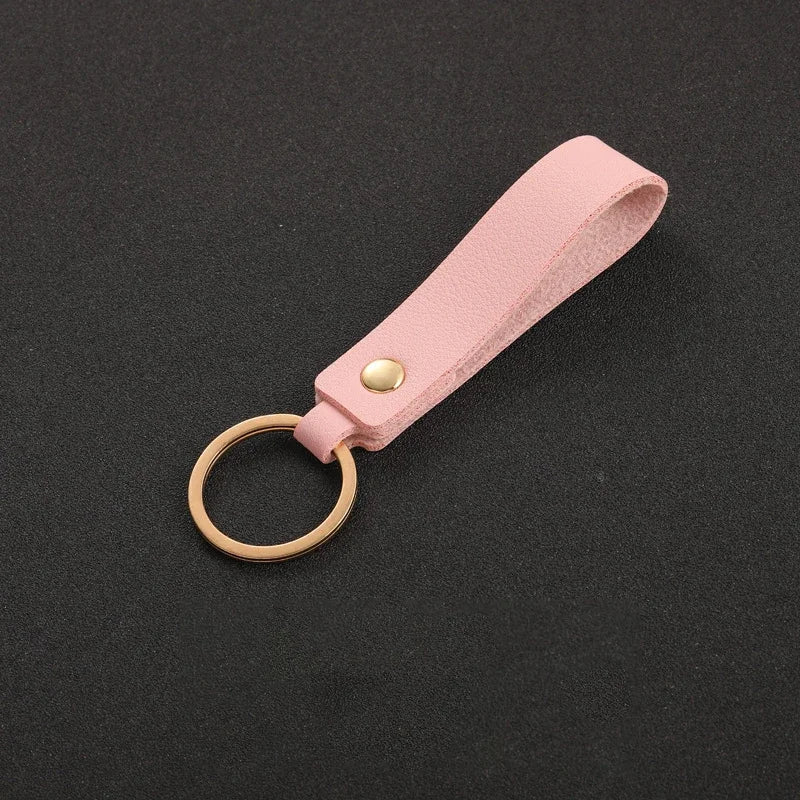 Eleganter PU Leder Schlüsselanhänger mit Metallring als Geschenk